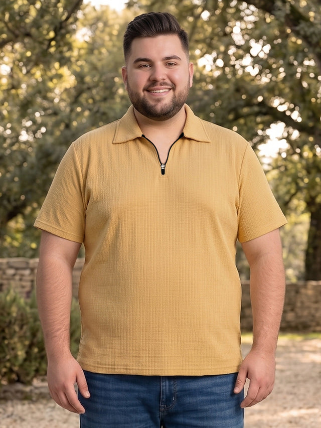 Men Plus Size Draxelo Beige Polo Tshirts