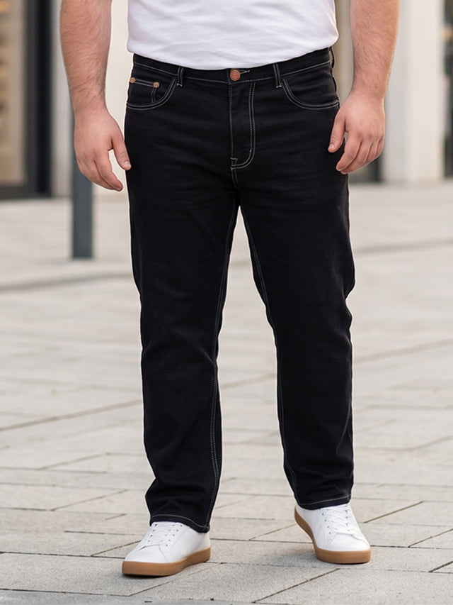 Men Plus Size Zetsu Black Solid Jeans