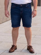 Men Plus Size Vigorous Navy Blue Solid Shorts