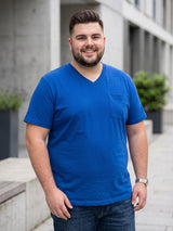 Men Plus Size Spoon Solid V-Neck Tshirt