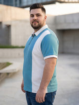 Men Plus Size Vora-Teal Teal Textured Polo T-Shirt