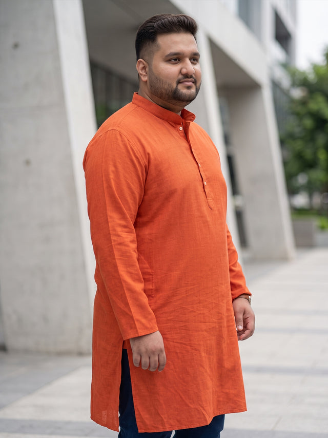 Men Plus Size Ullas-O Solid Kurta