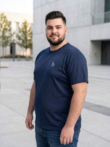 Men Plus Size Vaporcrew-Navy Blue Solid Navy Blue Round Neck