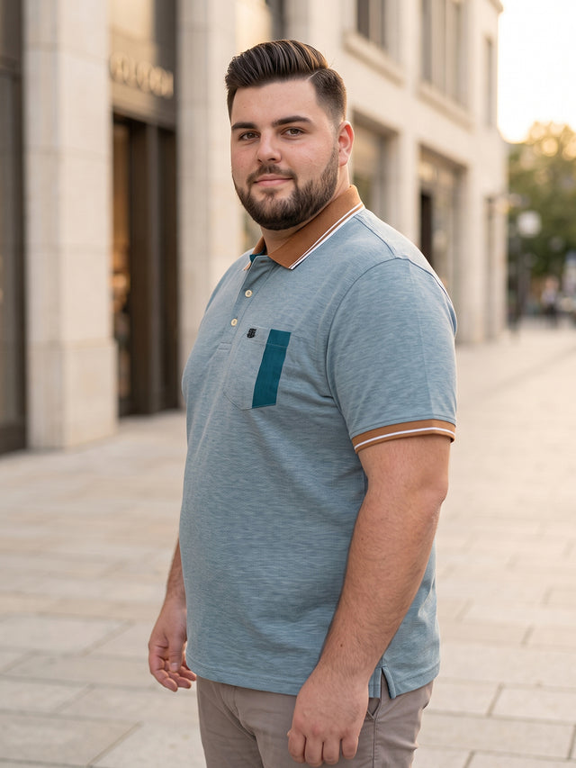 Men Plus Size Koriyo Solid Polo Tshirt