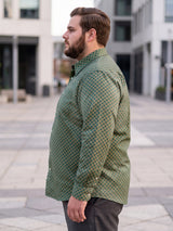 Men Plus Size Diamint Green Printed Shirts