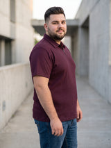 Men Plus Size Marqivo Wine Polo Tshirts