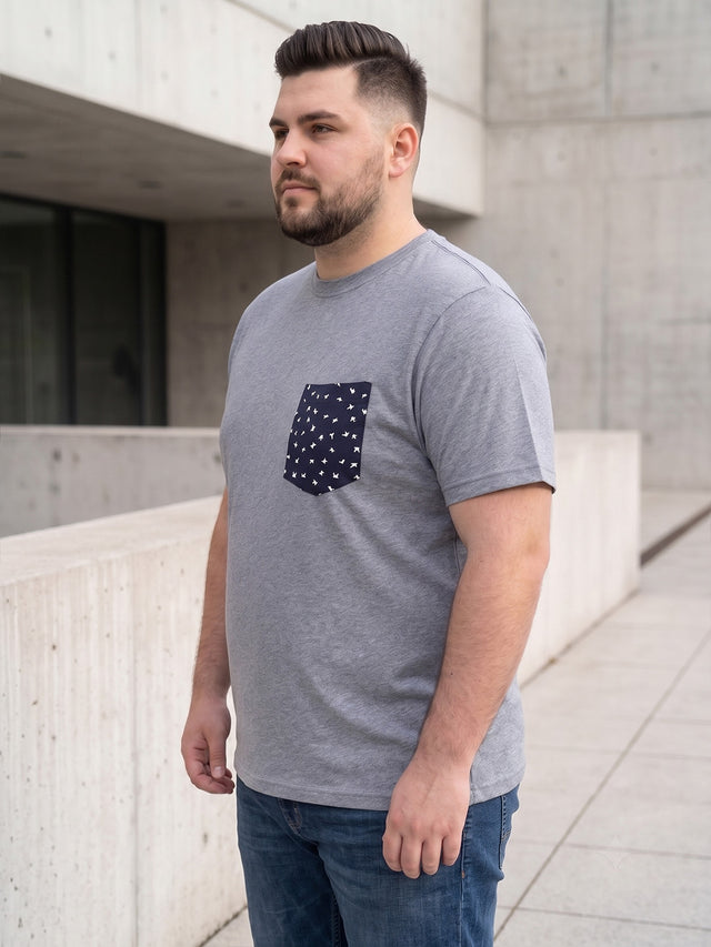Men Plus Size Stoddart Solid Round Neck Tshirt