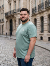 Men Plus Size Hiddenmist-Mint Green Solid Mint Green Round Neck Tshirt