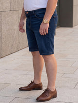 Men Plus Size Vigorous Navy Blue Solid Shorts
