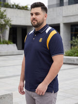 Men Plus Size Crikfow-Navy Solid Polo Tshirt