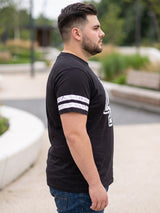Men Plus Size Ambush Black Printed Round Neck Tshirts