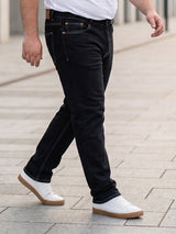 Men Plus Size Zetsu Black Solid Jeans