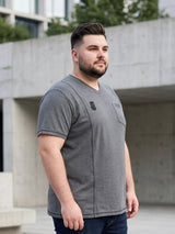 Men Plus Size Mettle Solid V-Neck Tshirt