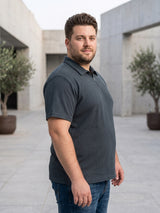 Men Plus Size Gravelo Charcoal Grey Polo Tshirts