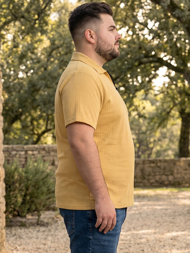 Men Plus Size Draxelo Beige Polo Tshirts