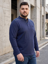 Men Plus Size Antonate Solid Henley Tshirt