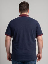 Men Plus Size Powernest Navy Blue Solid Polo