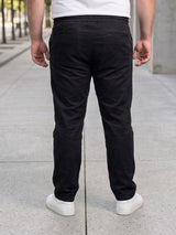 Men Plus Size Revon Black Solid Trousers