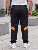 Men Plus Size Stealthmode Black Solid Trackpants
