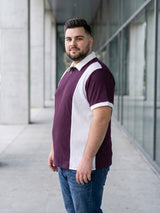 Men Plus Size Elora-Maroon Maroon Textured Polo T-Shirt