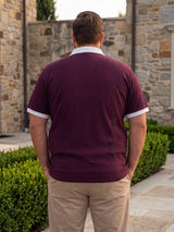 Men Plus Size Rexo-Maroon Maroon Textured Polo T-Shirt