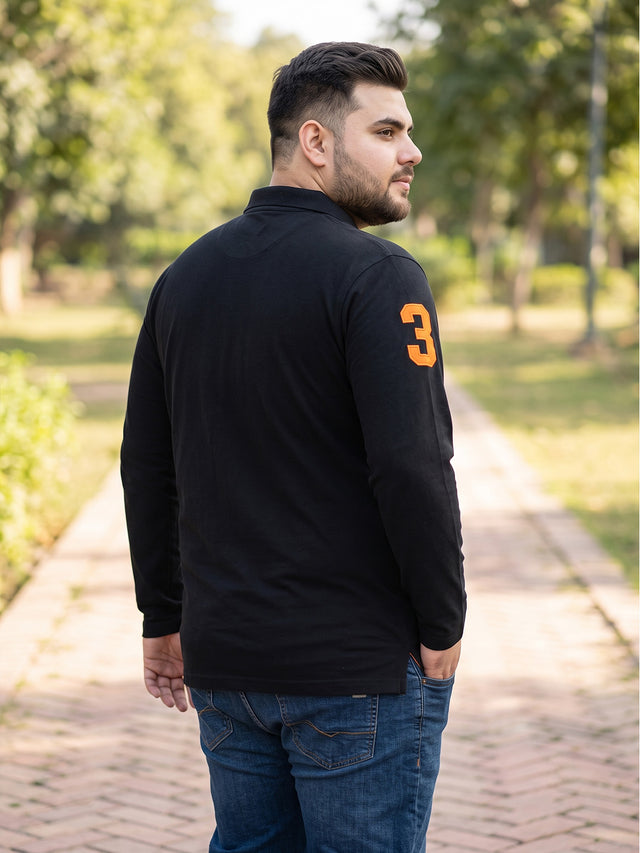 Men Plus Size Scalar Solid Polo Tshirt