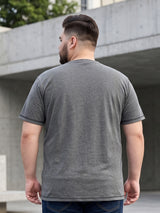 Men Plus Size Mettle Solid V-Neck Tshirt
