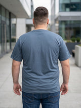 Men Plus Size Hiddenmist-Grey Solid Grey Round Neck Tshirt