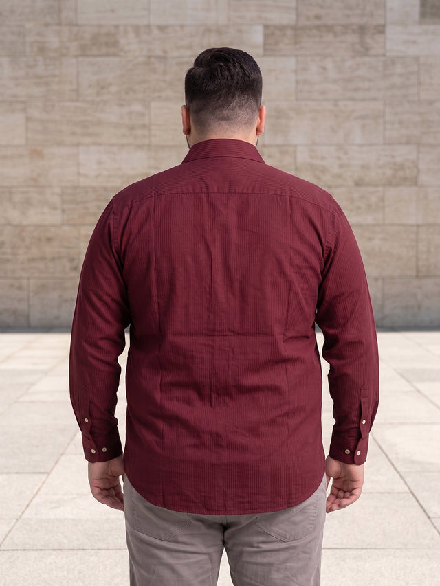 Men Plus Size Rubyclad Red Striped Shirts