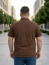 Men Plus Size Volzair Brown Polo Tshirts