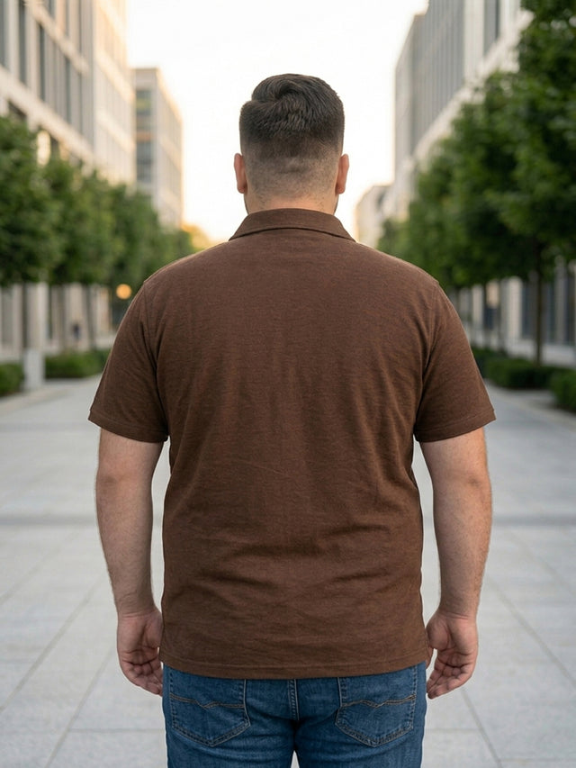 Men Plus Size Volzair Brown Polo Tshirts