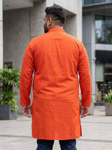 Men Plus Size Ullas-O Solid Kurta