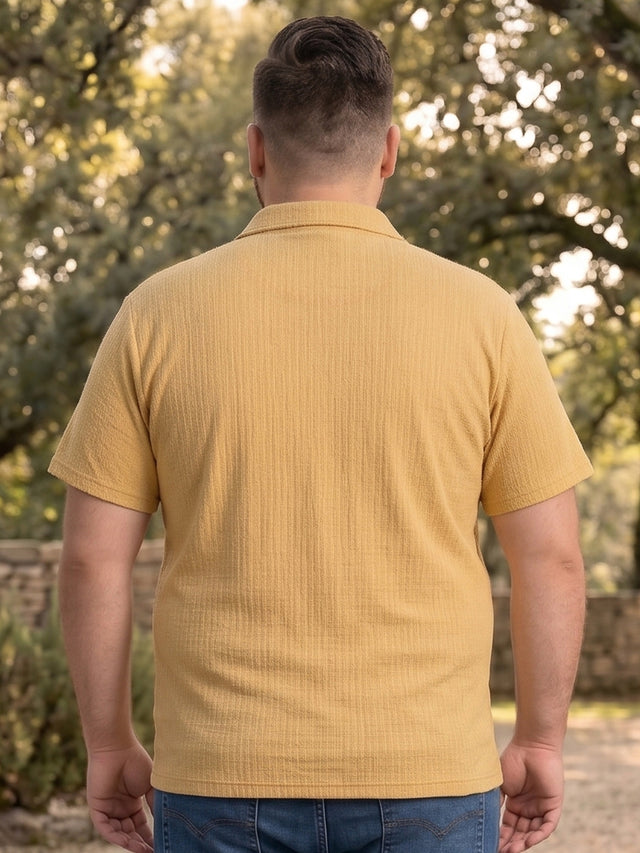 Men Plus Size Draxelo Beige Polo Tshirts