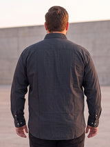 Men Plus Size Blackual Black Striped Shirts