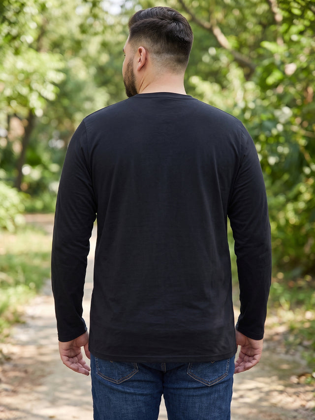 Men Plus Size Terrino Colorblock Henley Tshirt