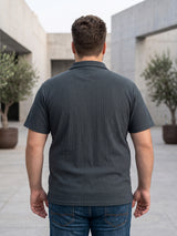 Men Plus Size Gravelo Charcoal Grey Polo Tshirts