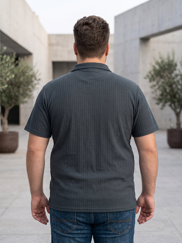 Men Plus Size Gravelo Charcoal Grey Polo Tshirts