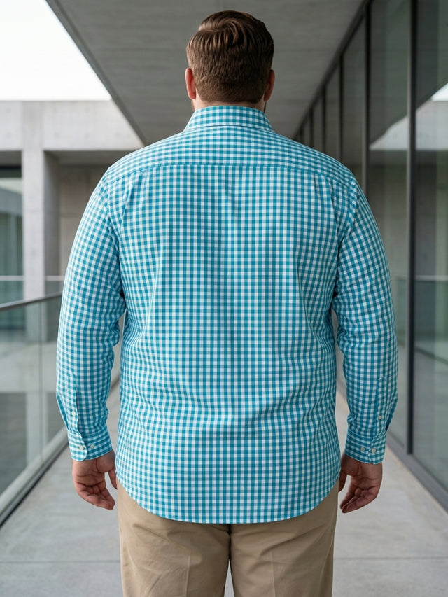 Men Plus Size Bran Multi Check Shirts
