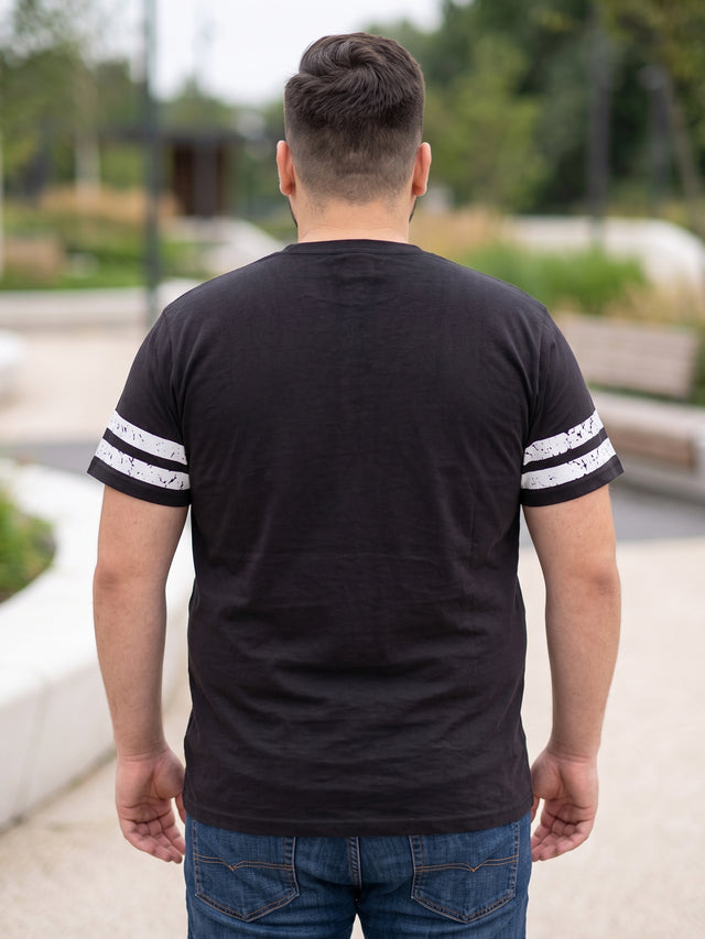 Men Plus Size Ambush Black Printed Round Neck Tshirts