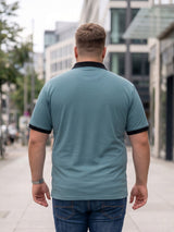 Men Plus Size Velric textured Sky Blue Polo Men Tshirt