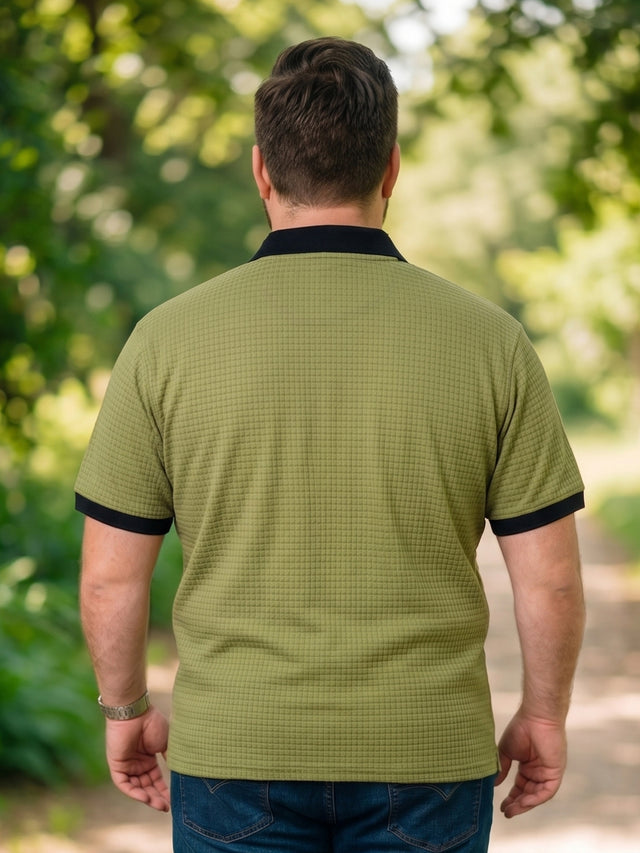 Men Plus Size Zelmora Sage Green Polo Tshirts