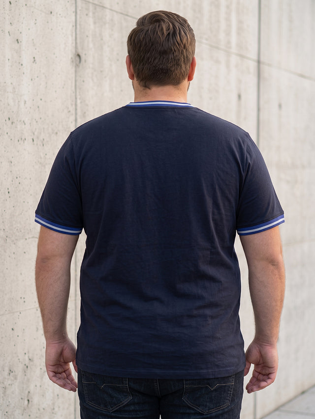 Men Plus Size Mule-B Solid Round Neck Tshirt