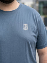 Men Plus Size Hiddenmist-Grey Solid Grey Round Neck Tshirt