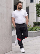 Men Plus Size Nightvault Black Solid Trackpants