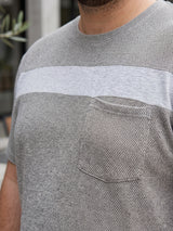 Men Plus Size Titanium Textured Round Neck Tshirt