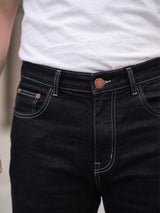 Men Plus Size Zetsu Black Solid Jeans