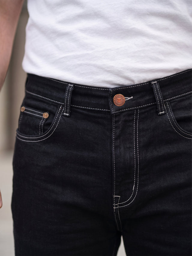 Men Plus Size Zetsu Black Solid Jeans