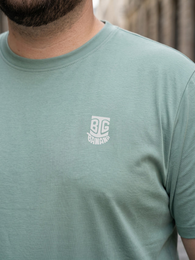 Men Plus Size Hiddenmist-Mint Green Solid Mint Green Round Neck Tshirt