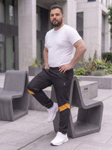 Men Plus Size Stealthmode Black Solid Trackpants