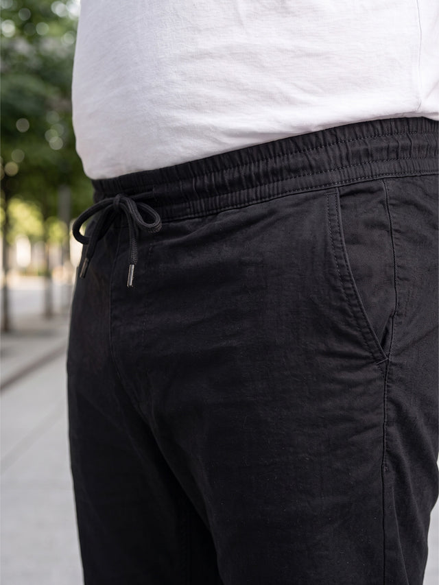 Men Plus Size Revon Black Solid Trousers